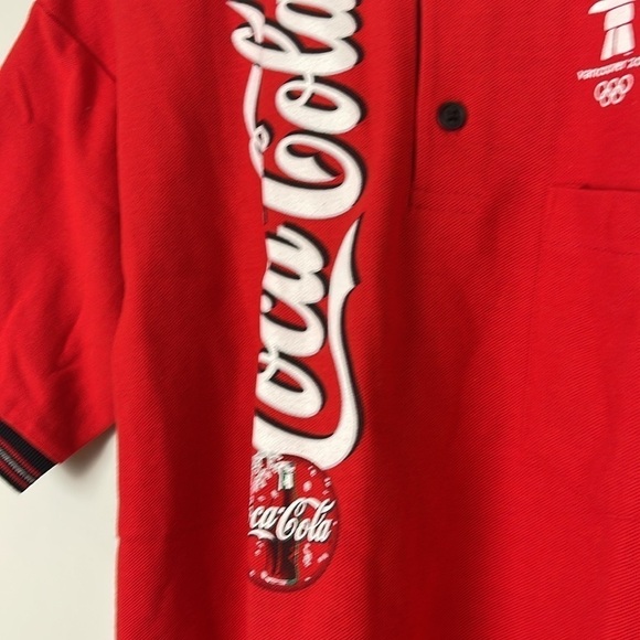 Coca-Cola Olympics Red Polo Shirt - Size Medium - Picture 4 of 10